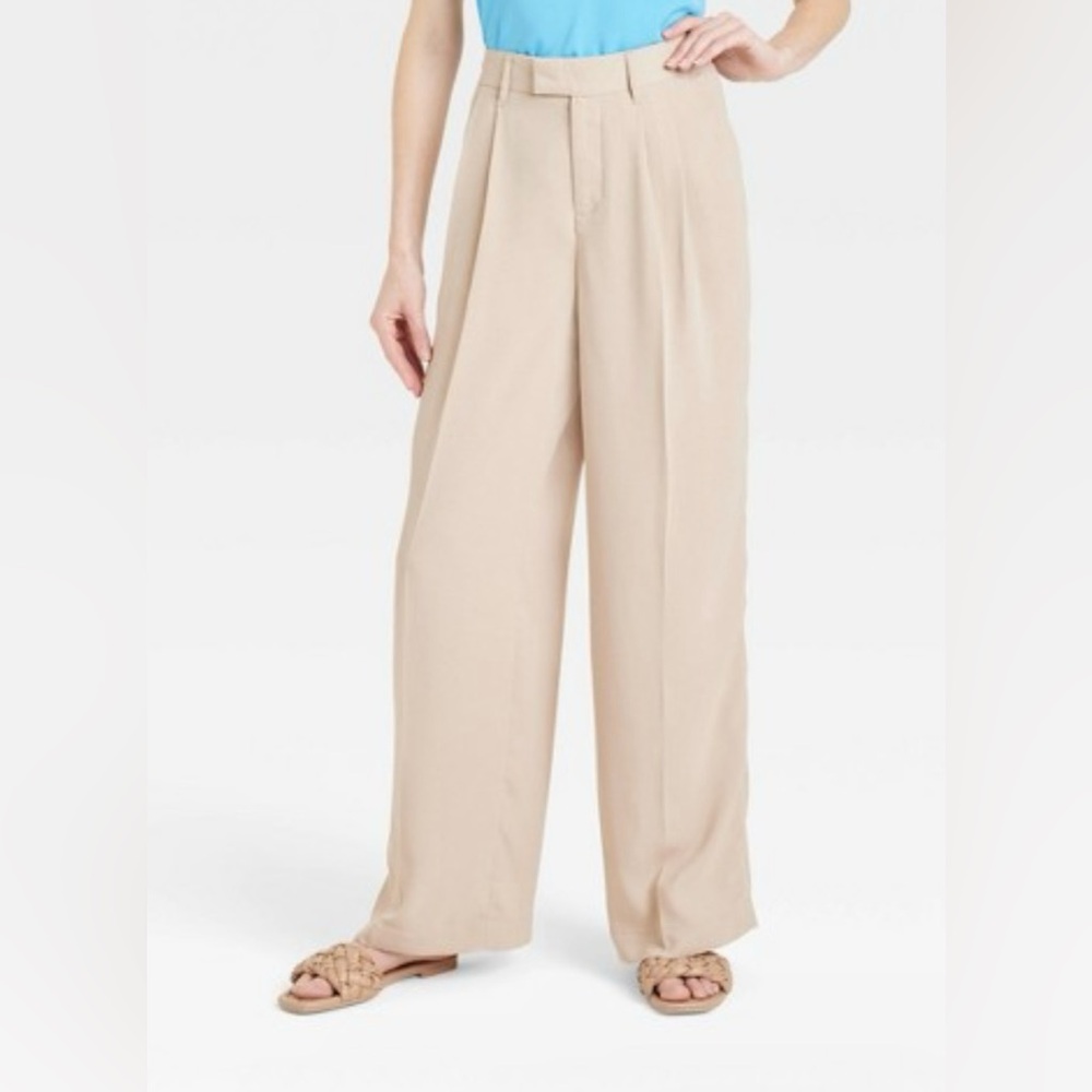 Women’s High Waisted Wide Leg Fluid Pants A New Day